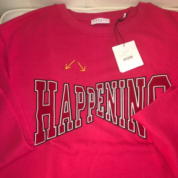 Sandro Paris “Happening” Sweater, $250 (+ $24 CA tax) Sz 3 (L/XL) n Fuchsia, Red - Picture 15 of 16